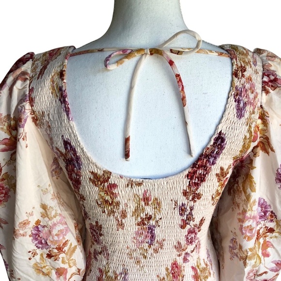 En Saison Elma Mini Dress Floral Smocked Boho Small - Picture 6 of 14